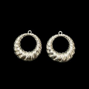 OXIS0321- 2 PAIRS PACK OF SILVER DESIGNER MOTIF GERMAN SILVER PENDANT