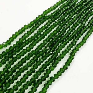 CRYSTAL0017- 1 STRAND 4MM GREEN CUT CRYSTAL BEADS