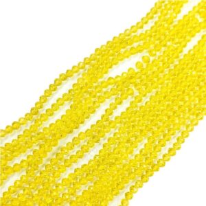 CRYSTAL0019- 1 STRAND 4MM YELLOW CUT CRYSTAL BEADS