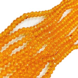 CRYSTAL0020- 1 STRAND 4MM ORANGE CUT CRYSTAL BEADS