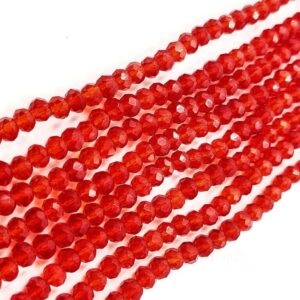 CRYSTAL0021- 1 STRAND 4MM RED CUT CRYSTAL BEADS