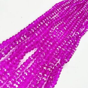 CRYSTAL0022- 1 STRAND 4MM PINK CUT CRYSTAL BEADS