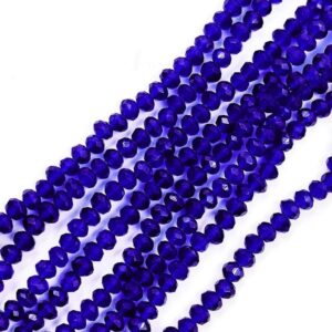CRYSTAL0023- 1 STRAND 4MM ROYAL BLUE CUT CRYSTAL BEADS