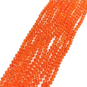 CRYSTAL0028- 1 STRAND 6MM ORANGE CUT CRYSTAL BEADS