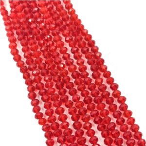 CRYSTAL0029- 1 STRAND 6MM RED CUT CRYSTAL BEADS