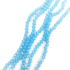 CRYSTAL0036- 1 STRAND 4MM SKY BLUE OPAQUE CUT CRYSTAL BEADS