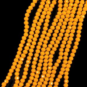 CRYSTAL0038- 1 STRAND 4MM YELLOW OPAQUE CUT CRYSTAL BEADS