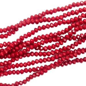 CRYSTAL0041- 1 STRAND 4MM DARK RED OPAQUE CUT CRYSTAL BEADS