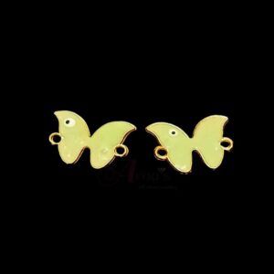 ECHARMS0088- ARNAS 2 PCS PACK OF ANTIQUE GOLDEN CUTE BUTTERFLY DOUBLE LOOP CHARMS FOR NECKLACE | BRACELET | RAKHI MAKING
