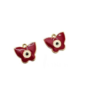 ECHARMS0090- ARNAS 2 PCS PACK OF ANTIQUE GOLDEN CUTE BUTTERFLY CHARMS FOR NECKLACE | BRACELET | RAKHI MAKING