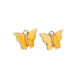 ECHARMS0097- ARNAS 2 PCS PACK OF ANTIQUE GOLDEN CUTE BUTTERFLY CHARMS FOR NECKLACE | BRACELET | RAKHI MAKING