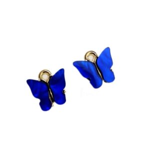 ECHARMS0099- ARNAS 2 PCS PACK OF ANTIQUE GOLDEN CUTE BUTTERFLY CHARMS FOR NECKLACE | BRACELET | RAKHI MAKING