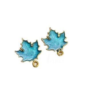 ECHARMS0100- ARNAS 2 PCS PACK OF ANTIQUE GOLDEN CUTE LEAF CHARMS FOR NECKLACE | BRACELET | RAKHI MAKING