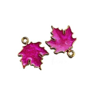 ECHARMS0103- ARNAS 2 PCS PACK OF ANTIQUE GOLDEN CUTE LEAF CHARMS FOR NECKLACE | BRACELET | RAKHI MAKING