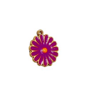 ECHARMS0106- ARNAS 2 PCS PACK OF ANTIQUE GOLDEN CUTE FLOWER MOTIF CHARMS FOR NECKLACE | BRACELET | RAKHI MAKING