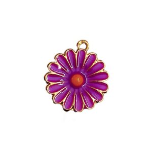 ECHARMS0107- ARNAS 2 PCS PACK OF ANTIQUE GOLDEN CUTE FLOWER MOTIF CHARMS FOR NECKLACE | BRACELET | RAKHI MAKING