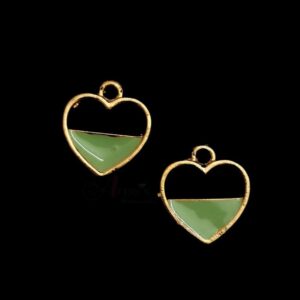ECHARMS0116- ARNAS 2 PCS PACK OF ANTIQUE GOLDEN CUTE HART MOTIF CHARMS FOR NECKLACE | BRACELET | RAKHI MAKING