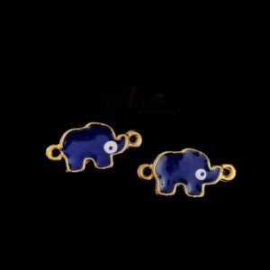 ECHARMS0121- ARNAS 2 PCS PACK OF ANTIQUE GOLDEN CUTE ELEPHANT MOTIF CHARMS FOR NECKLACE | BRACELET | RAKHI MAKING