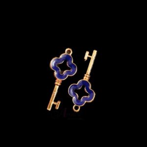ECHARMS0123- ARNAS 2 PCS PACK OF ANTIQUE GOLDEN CUTE KEY MOTIF CHARMS FOR NECKLACE | BRACELET | RAKHI MAKING
