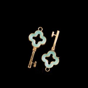 ECHARMS0124- ARNAS 2 PCS PACK OF ANTIQUE GOLDEN CUTE KEY MOTIF CHARMS FOR NECKLACE | BRACELET | RAKHI MAKING