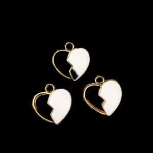 ECHARMS0129- ARNAS 2 PCS PACK OF ANTIQUE GOLDEN CUTE HART MOTIF CHARMS FOR NECKLACE | BRACELET | RAKHI MAKING