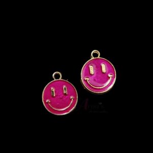 ECHARMS0131- ARNAS 2 PCS PACK OF ANTIQUE GOLDEN CUTE SMILEY MOTIF CHARMS FOR NECKLACE | BRACELET | RAKHI MAKING