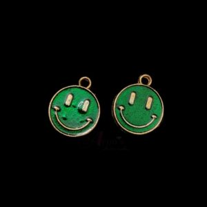 ECHARMS0132- ARNAS 2 PCS PACK OF ANTIQUE GOLDEN CUTE SMILEY MOTIF CHARMS FOR NECKLACE | BRACELET | RAKHI MAKING