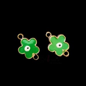 ECHARMS0135- ARNAS 2 PCS PACK OF ANTIQUE GOLDEN CUTE FLORAL MOTIF CHARMS FOR NECKLACE | BRACELET | RAKHI MAKING