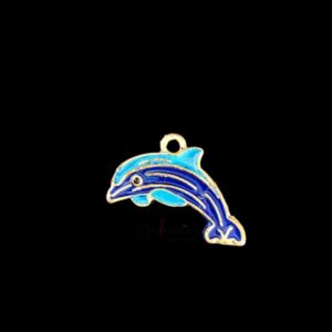 ECHARMS0148- ARNAS 2 PCS PACK OF ANTIQUE GOLDEN CUTE DOLPHIN MOTIF CHARMS FOR NECKLACE | BRACELET | RAKHI MAKING