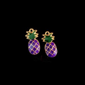 ECHARMS0159- ARNAS 2 PCS PACK OF ANTIQUE GOLDEN CUTE PINEAPPLE MOTIF CHARMS FOR NECKLACE | BRACELET | RAKHI MAKING