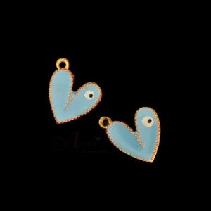 ECHARMS0165- ARNAS 2 PCS PACK OF ANTIQUE GOLDEN CUTE HART MOTIF CHARMS FOR NECKLACE | BRACELET | RAKHI MAKING