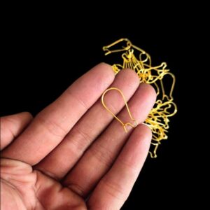 FINDINGS0004- 125 PCS GOLDEN METAL SMALL FISH-HOOK FOR JEWELLERY MAKING- 25 GRAMS PACK