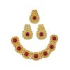 KUNDAN0023- ARNAS MAROON STONE GOLD PLATED KUNDAN CHOKER NECKLACE AND EARRINGS COMBO PACK FOR HEAVY NECKLACE MAKING