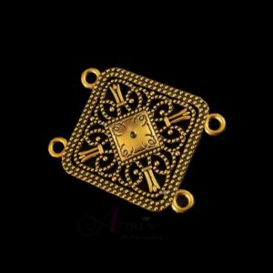 OXIG0189 - 4 PCs PACK OF GOLDEN SQUARE DESIGNER MOTIF GERMAN SILVER PENDANT