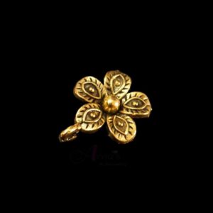OXIG0191 -16 PCs PACK OF GOLDEN FLORAL MOTIF SMALL GERMAN SILVER PENDANT (20 GM)