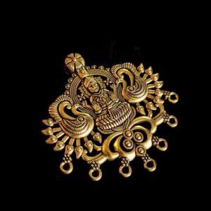 OXIG0194 -2 PCs PACK OF GOLDEN DEVI MOTIF GERMAN SILVER PENDANT