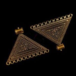 OXIG0204 -3 PCs PACK OF GOLDEN DESIGNER ROUND MOTIF SMALL GERMAN SILVER PENDANT
