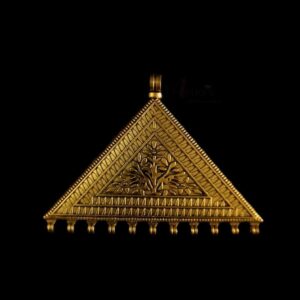 OXIG0205 -1 PC PACK OF GOLDEN DESIGNER ROUND MOTIF SMALL GERMAN SILVER PENDANT