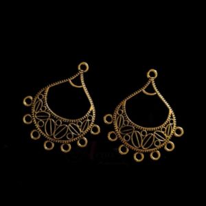 OXIG0216 – 10 PCs PACK OF GOLDEN DESIGNER MOTIF GERMAN SILVER PENDANT