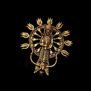 OXIG0224 – 2 PCs PACK OF GOLDEN DEVI MOTIF GERMAN SILVER PENDANT