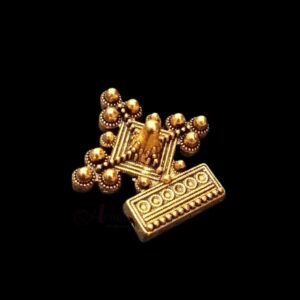 OXIG0226 – 2 PCs PACK OF GOLDEN 3D DESIGNER MOTIF GERMAN SILVER PENDANT