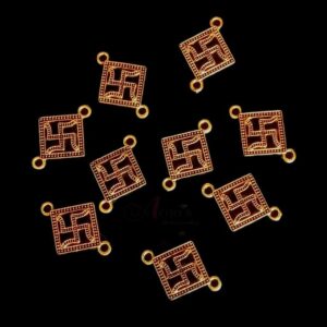 OXIG0228 – 10 PCs PACK OF GOLDEN SWASTIKA MOTIF GERMAN SILVER PENDANT