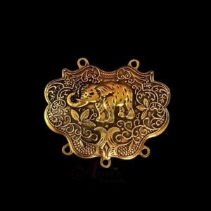 OXIG0232 – 2 PCs PACK OF GOLDEN DESIGNER ELEPHANT MOTIF GERMAN SILVER PENDANT