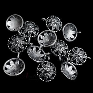 OXIS0323- 23 PCS PACK OF SILVER ROUND MOTIF LARGE GERMAN SILVER PENDANT (20 GM)