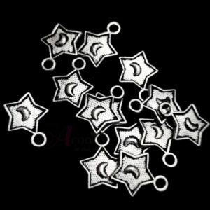 OXIS0325- ARNA'S 58 PCS PACK OF SILVER STAR MOTIF SMALL GERMAN SILVER PENDANT (25 GM)
