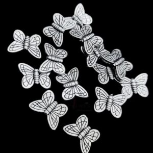 OXIS0328- 18 PCS PACK OF SILVER BUTTERFLY MOTIF GERMAN SILVER PENDANT (20 GM)