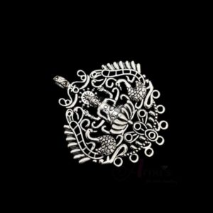 OXIS0327 - 2 PCs PACK OF SILVER DEVI MOTIF GERMAN SILVER PENDANT