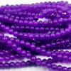 RGLASS0026- 1 STRAND VIOLET 8MM ROUND GLASS BEADS