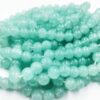 RGLASS0029- 1 STRAND CYAN 8MM ROUND GLASS BEADS