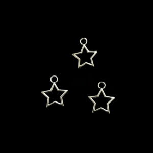 OXIS0325- ARNA'S 18 PCS PACK OF SILVER STAR MOTIF SMALL GERMAN SILVER PENDANT (20 GM)